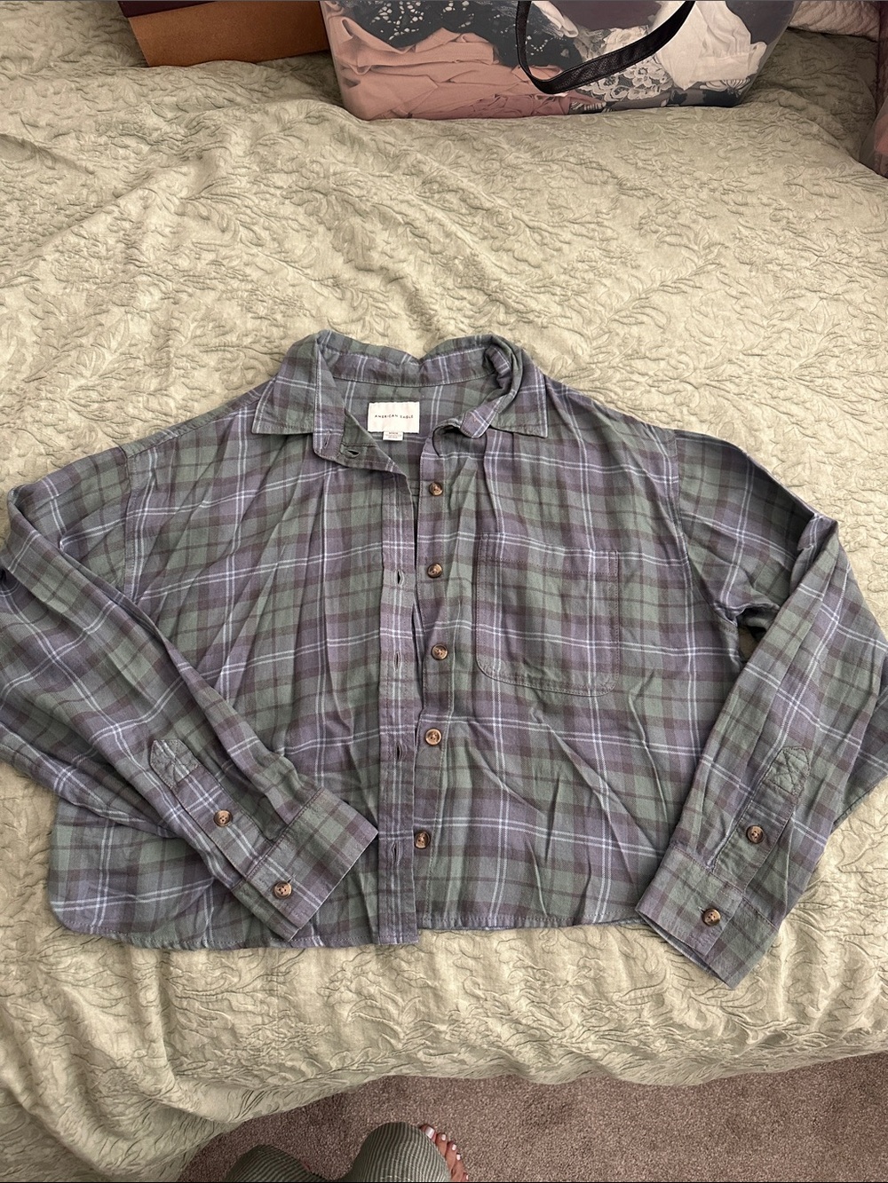 American eagle crop flannel